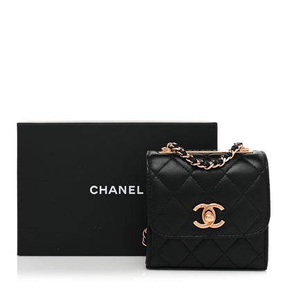 Chanel Lambskin Quilted Mini Trendy CC Clutch With Chain Black 9 of 9