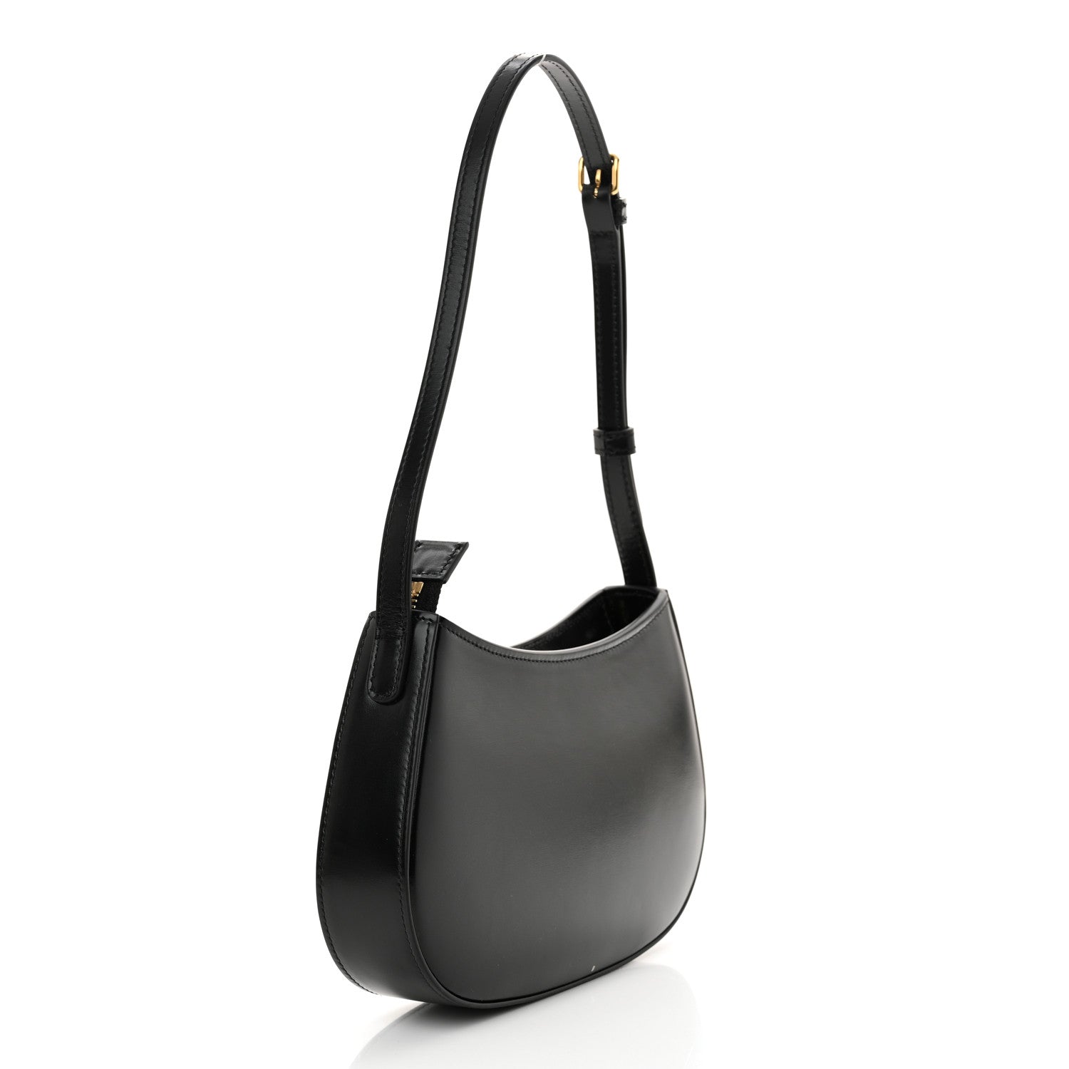 Celine Shiny Calfskin Medium Tilly Triomphe Shoulder Bag Black 3 of 10