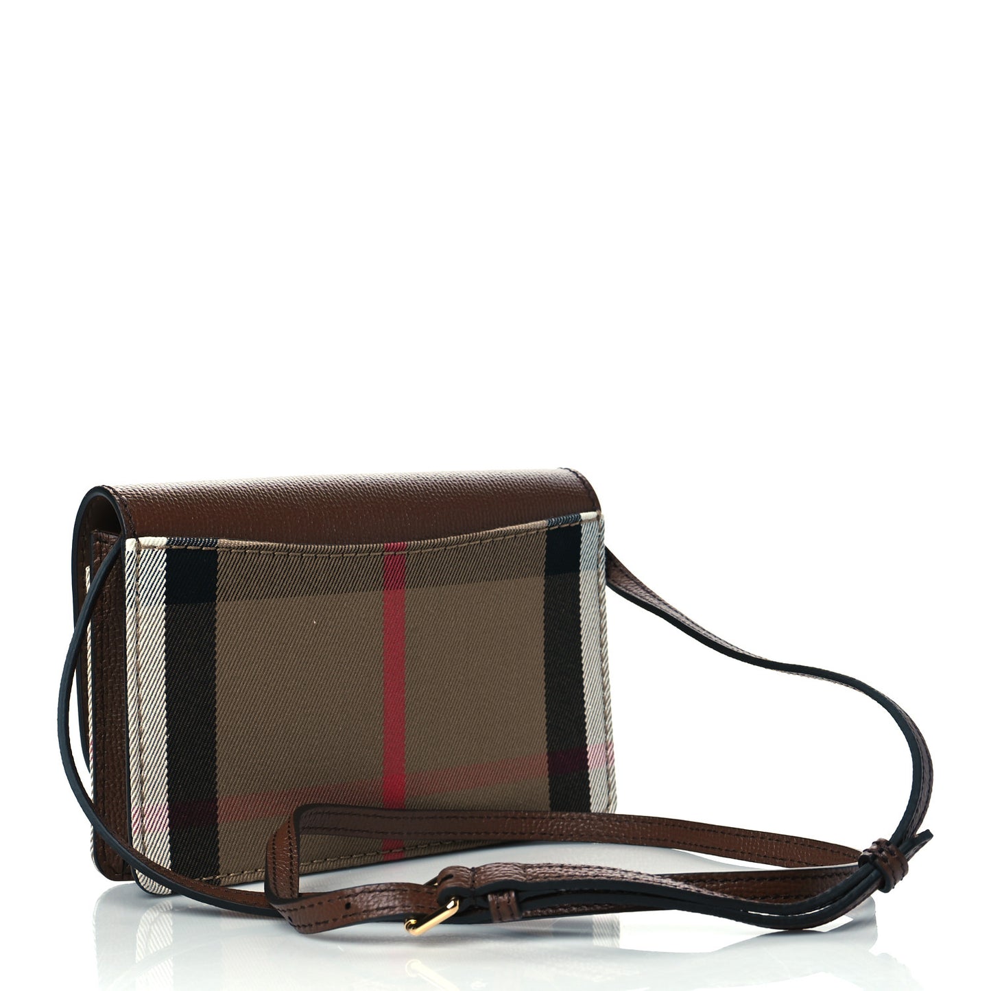 Grained Calfskin House Check Tartan Mix Hampshire Wallet On Chain Tan