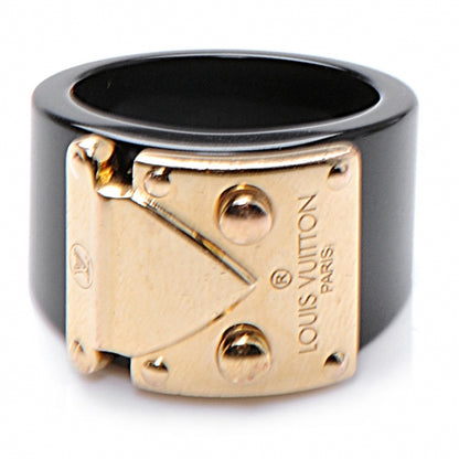Louis Vuitton Lock Me Ring 7.5 L Black 1 of 4