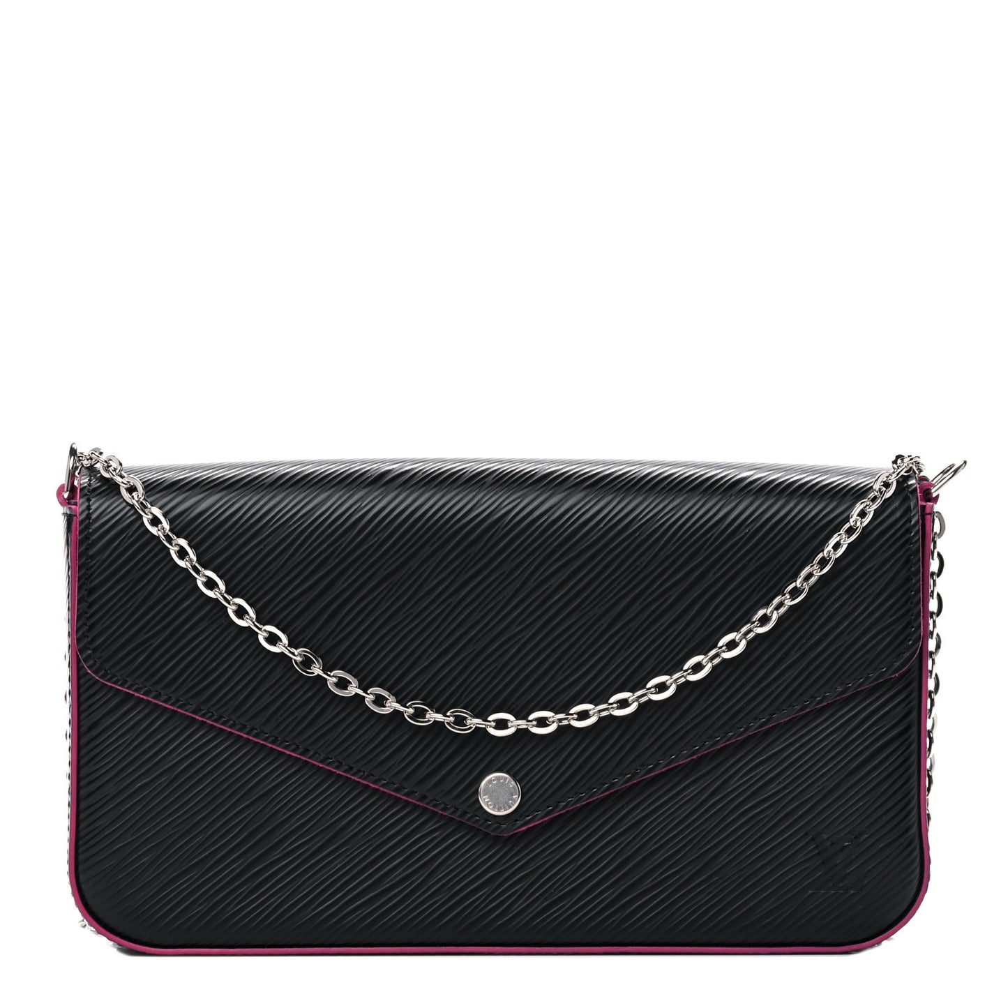 Epi Pochette Felicie Black Hot Pink