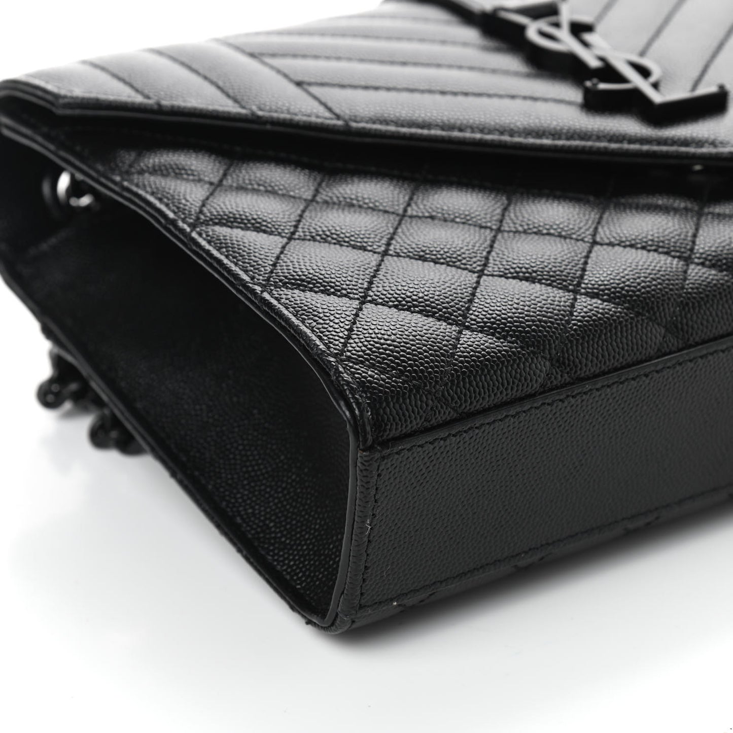 Grain De Poudre Textured Mixed Matelasse Triquilt Medium Monogram Satchel Black
