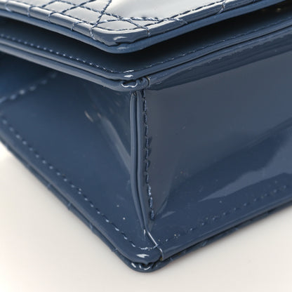 Christian Dior Patent Cannage Nano Lady Dior Pouch Cloud Blue 8 of 10