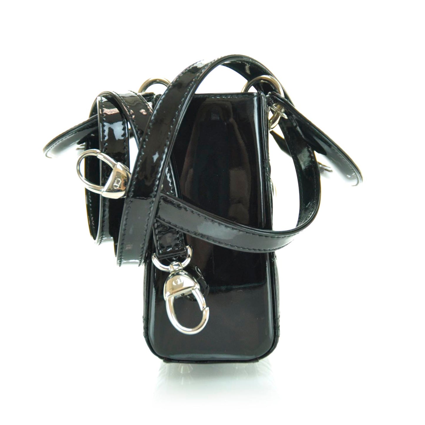 Patent Cannage Mini Lady Dior Black