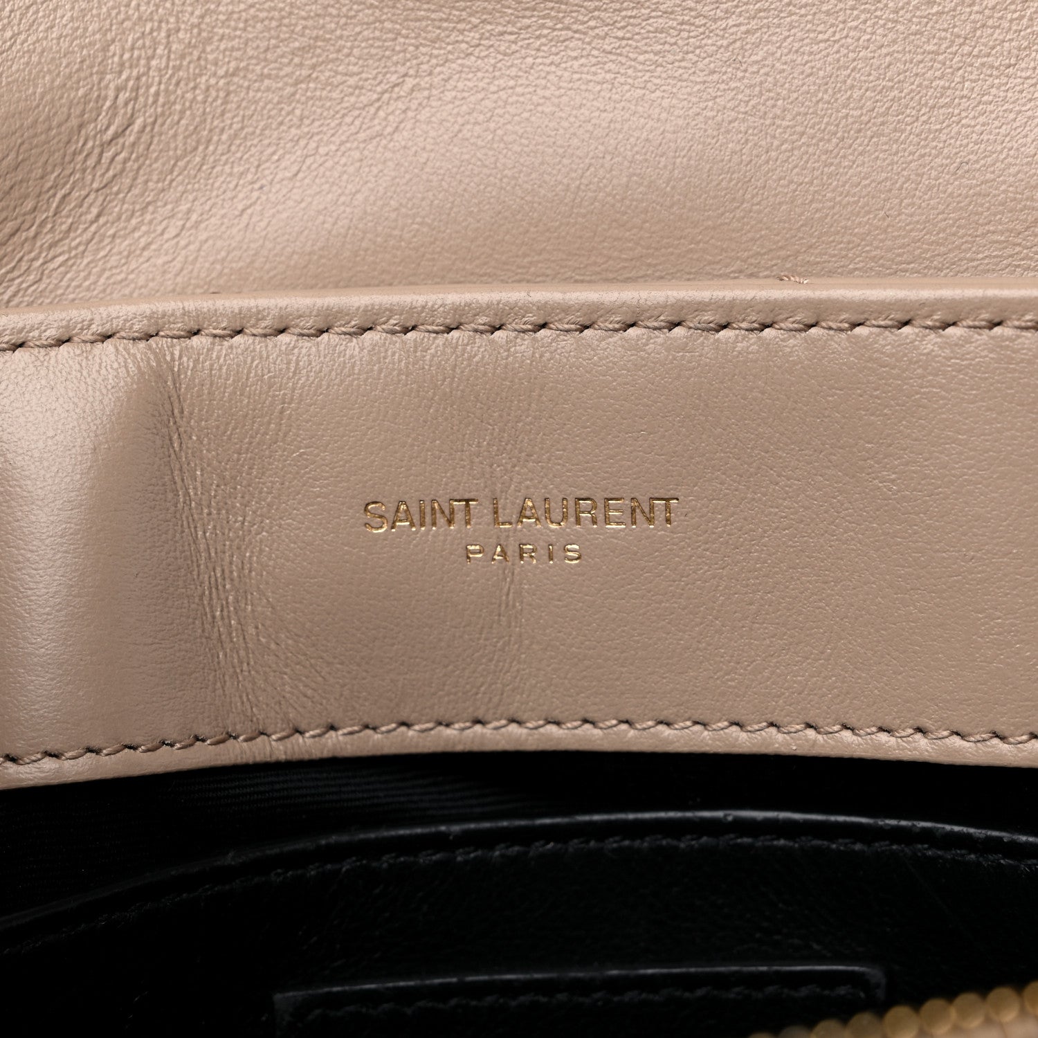 Saint Laurent Calfskin Y Quilted Monogram Small Loulou Chain Satchel Dark Beige 5 of 10