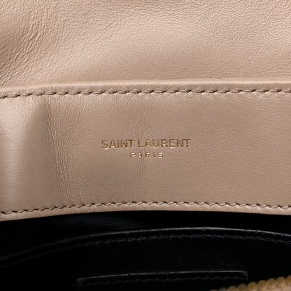 Saint Laurent Calfskin Y Quilted Monogram Small Loulou Chain Satchel Dark Beige 5 of 10