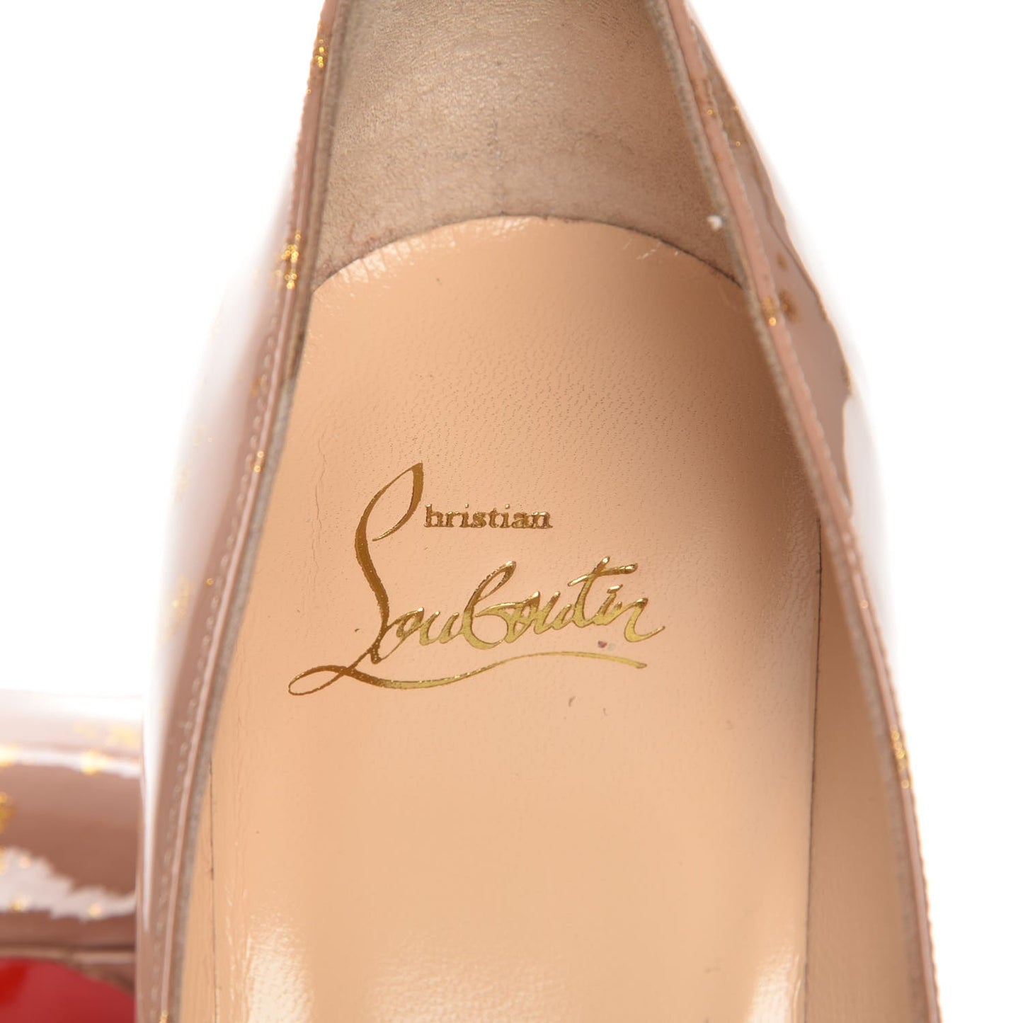Patent Pollock Pigalle Follies 100 Pumps 38 Nude Gold