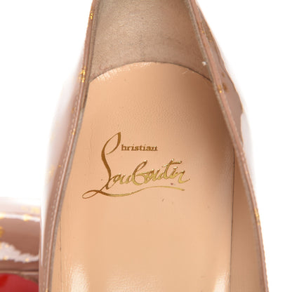 Christian Louboutin Patent Pollock Pigalle Follies 100 Pumps 38 Nude Gold 7 of 8