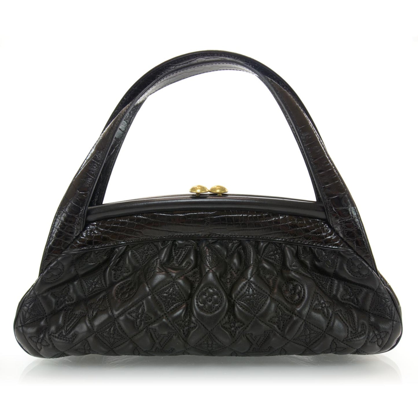 Alligator Vienna Sac Fermoir MM Black