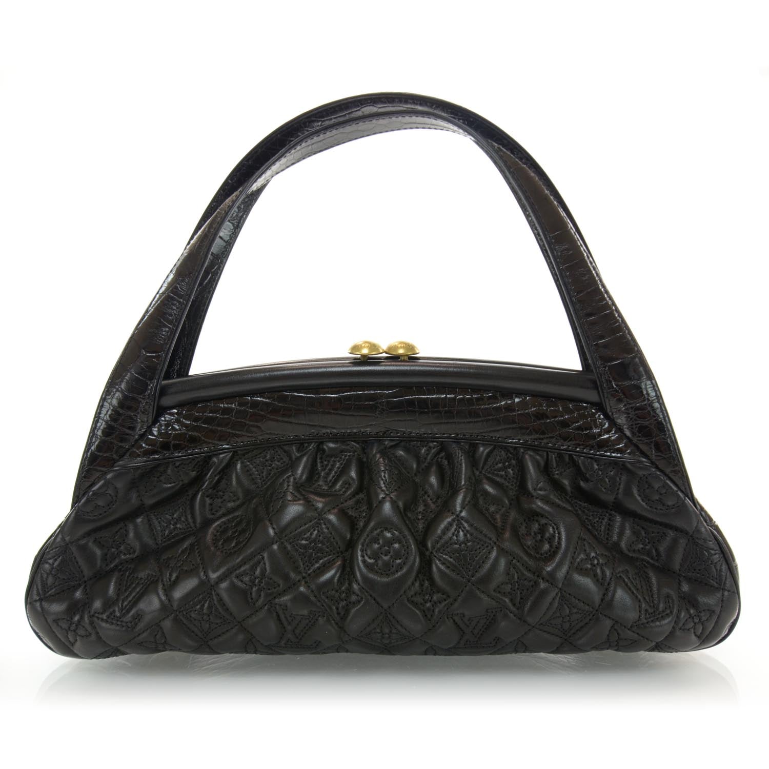 Louis Vuitton Alligator Vienna Sac Fermoir MM Black 1 of 7