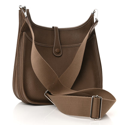 Hermes Taurillon Clemence Evelyne III PM Etoupe 3 of 10