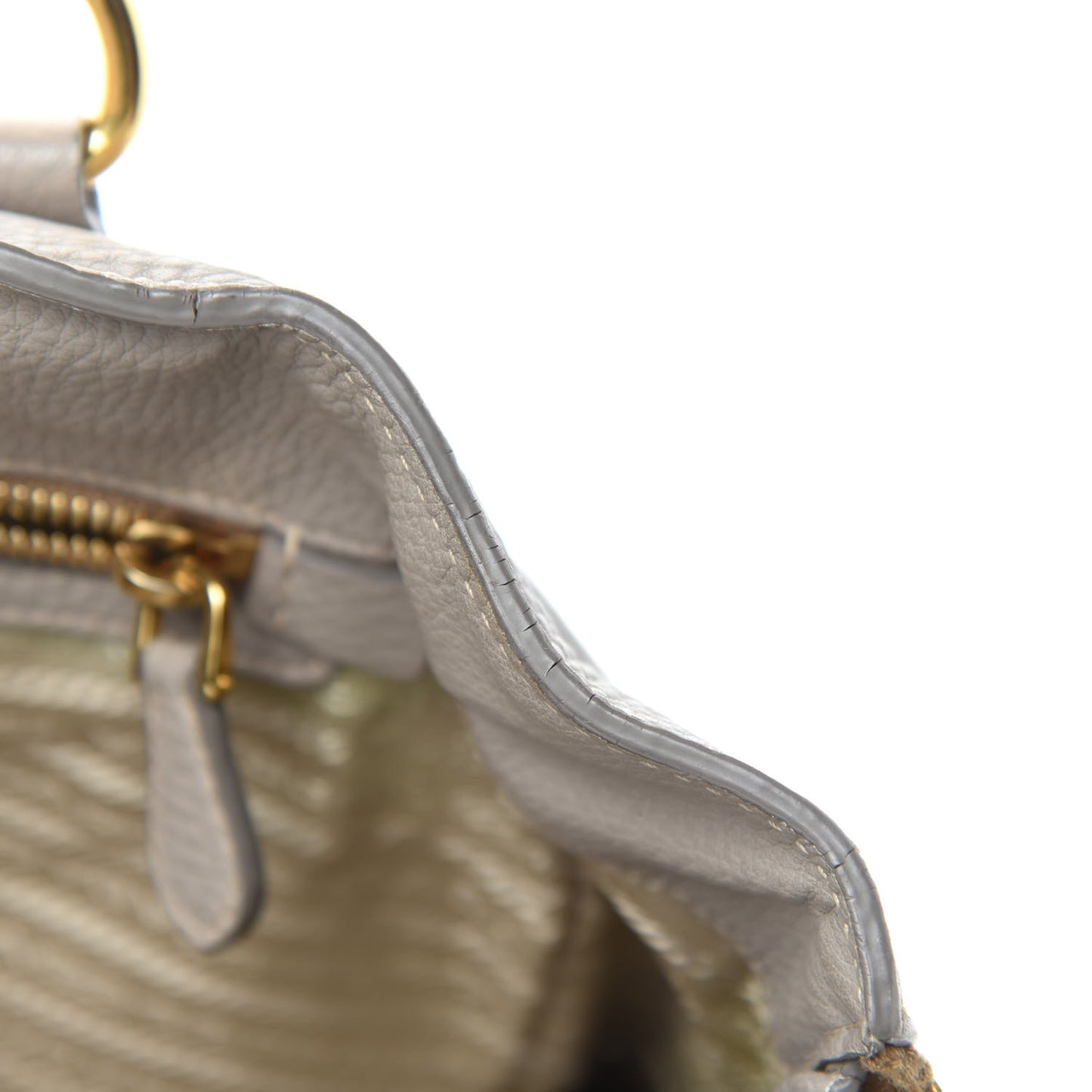 Vitello Daino Side Zip Tote Pomice