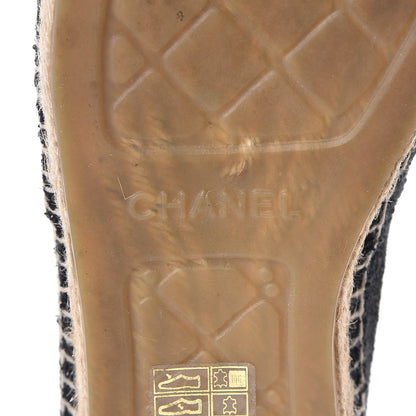 Chanel Tweed Patent CC Espadrilles 40 Black 7 of 10