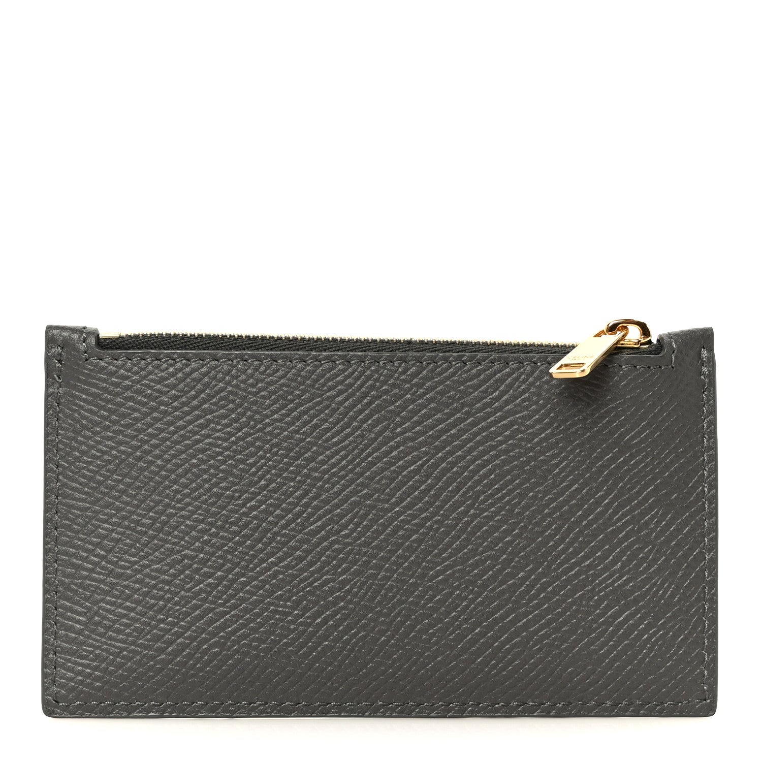 Celine Grained Calfskin Zipped Card Holder Grey 1 of 10