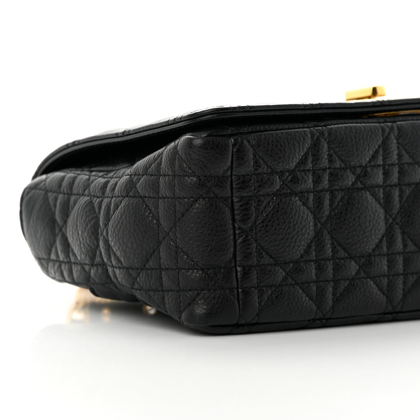 Calfskin Cannage Medium Caro Bag Black