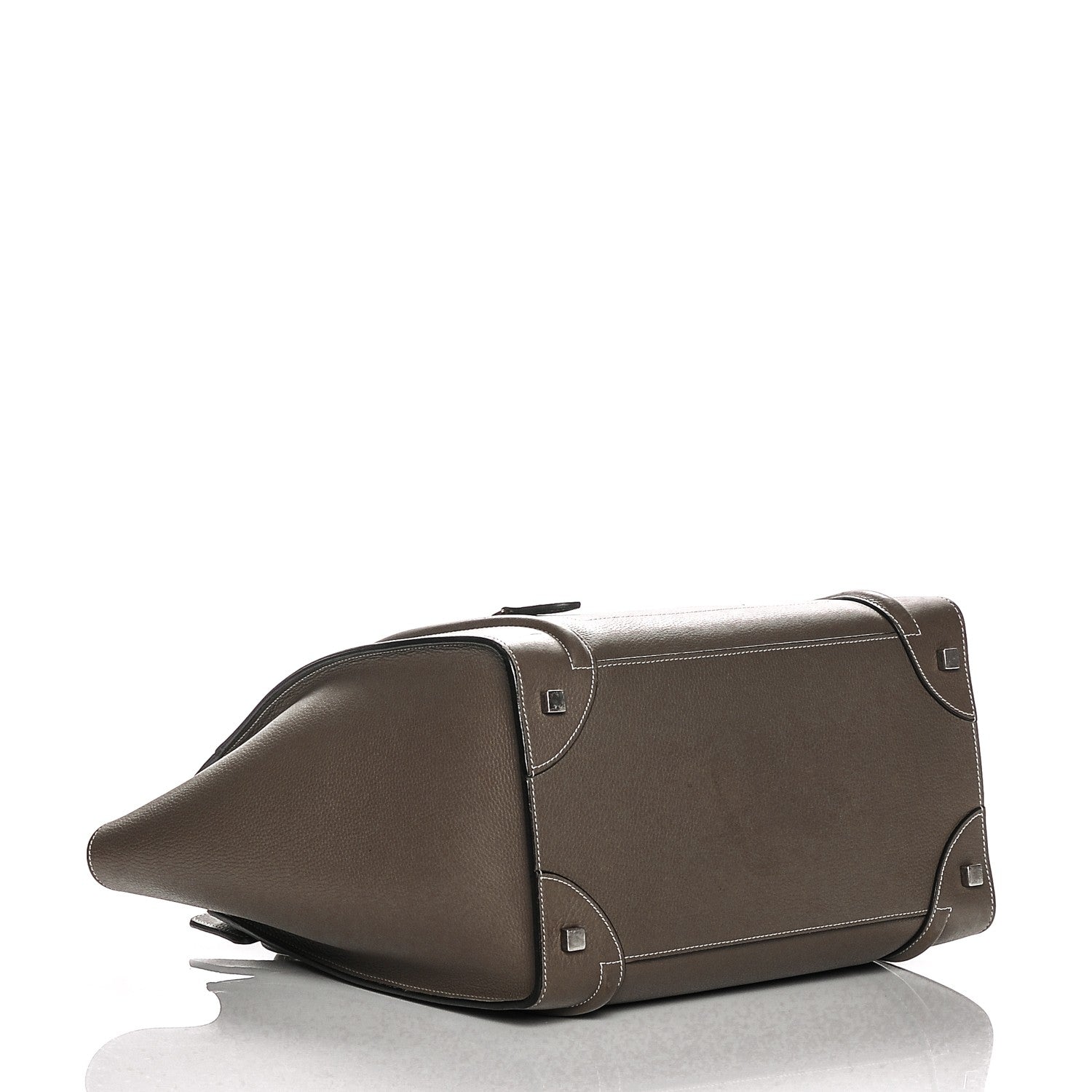 Celine Drummed Calfskin Mini Luggage Souris 4 of 6