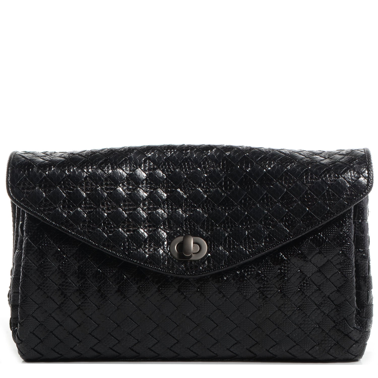 Bottega Veneta Ayers Intrecciato Karung Clutch Black 1 of 8