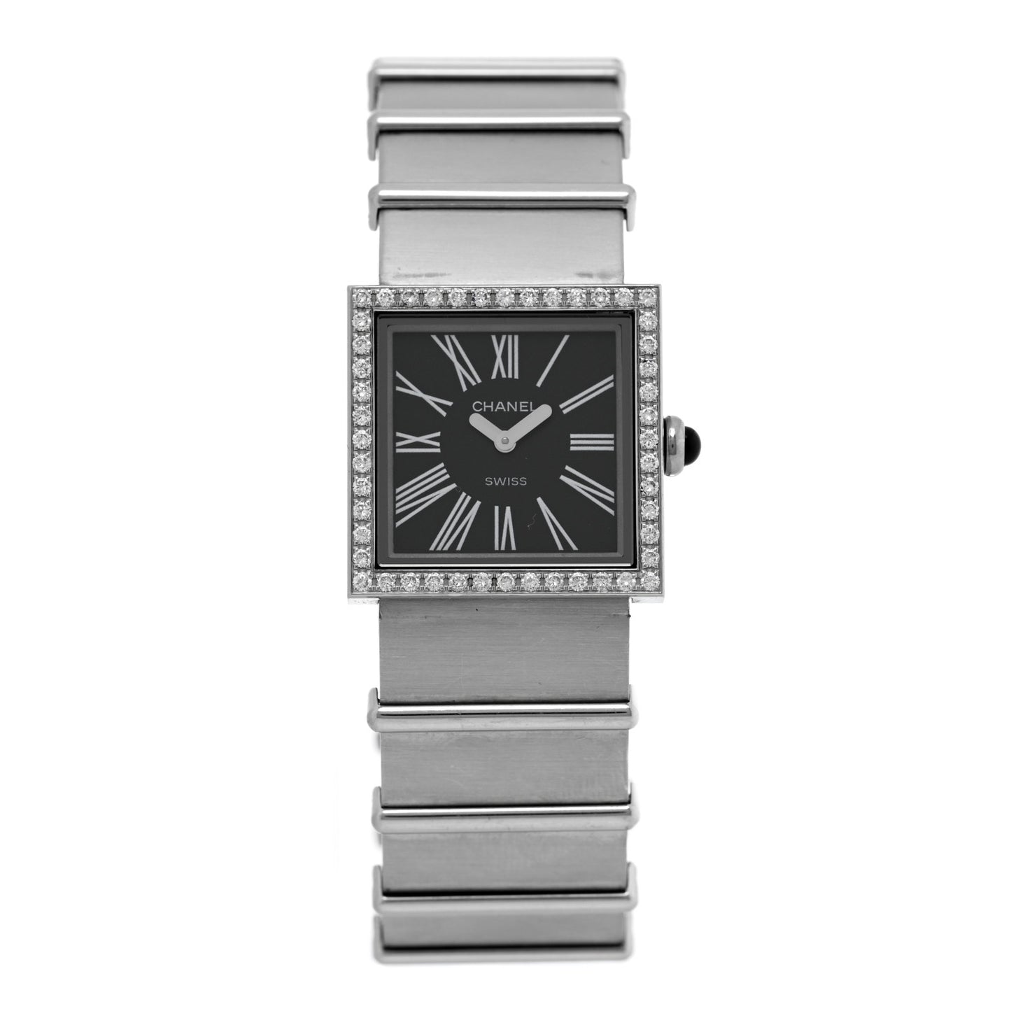 Stainless Steel Diamond 23mm Mademoiselle Quartz Watch Black