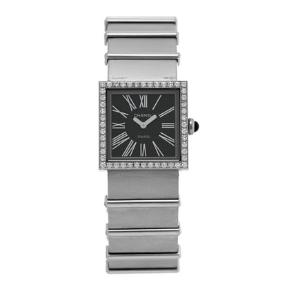Chanel Stainless Steel Diamond 23mm Mademoiselle Quartz Watch Black 1 of 4
