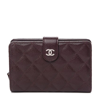 Chanel Caviar Quilted Zipped Pocket Wallet Burgundy 1 of 8
