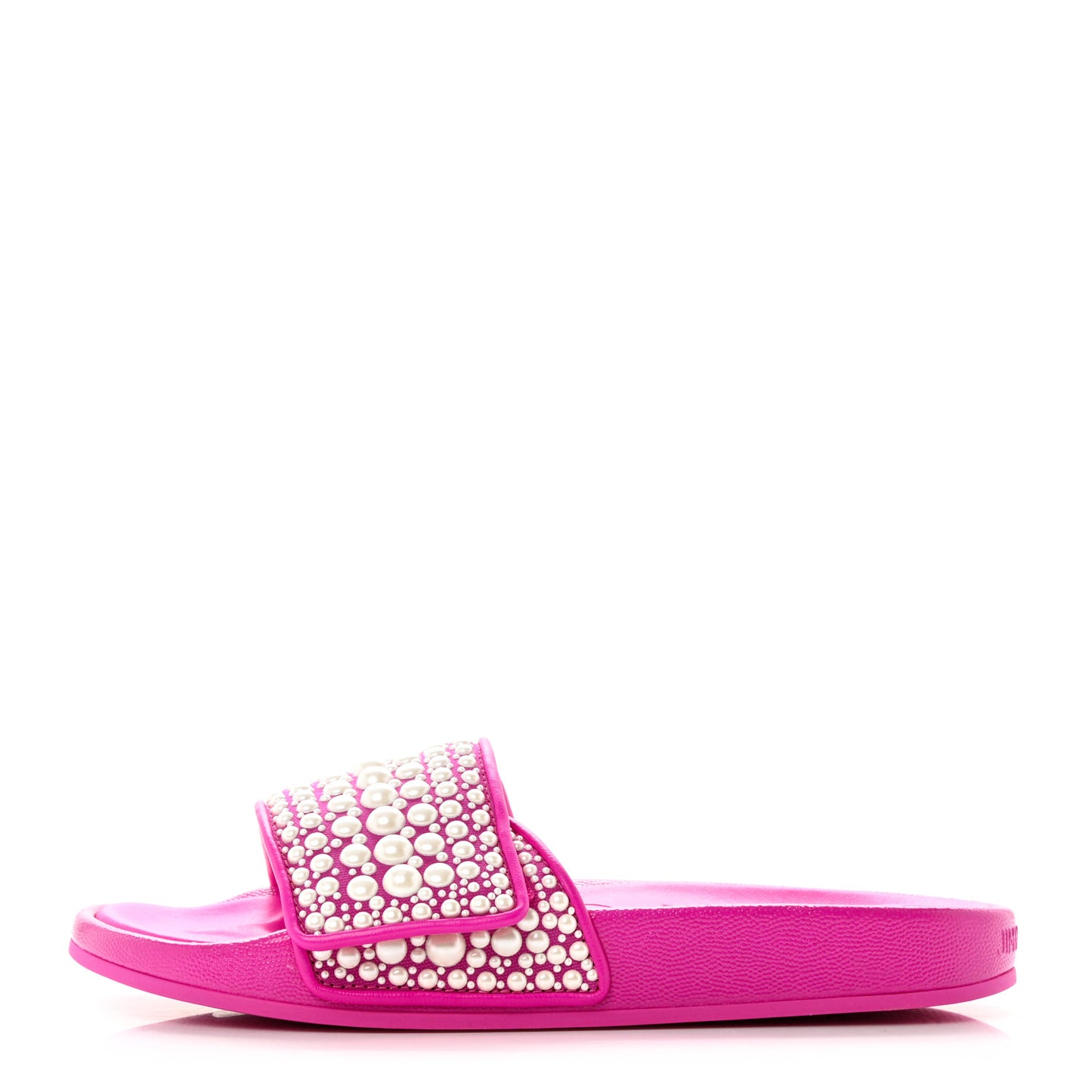 Canvas Calfskin Pearls Fitz Sandals 37 Pink