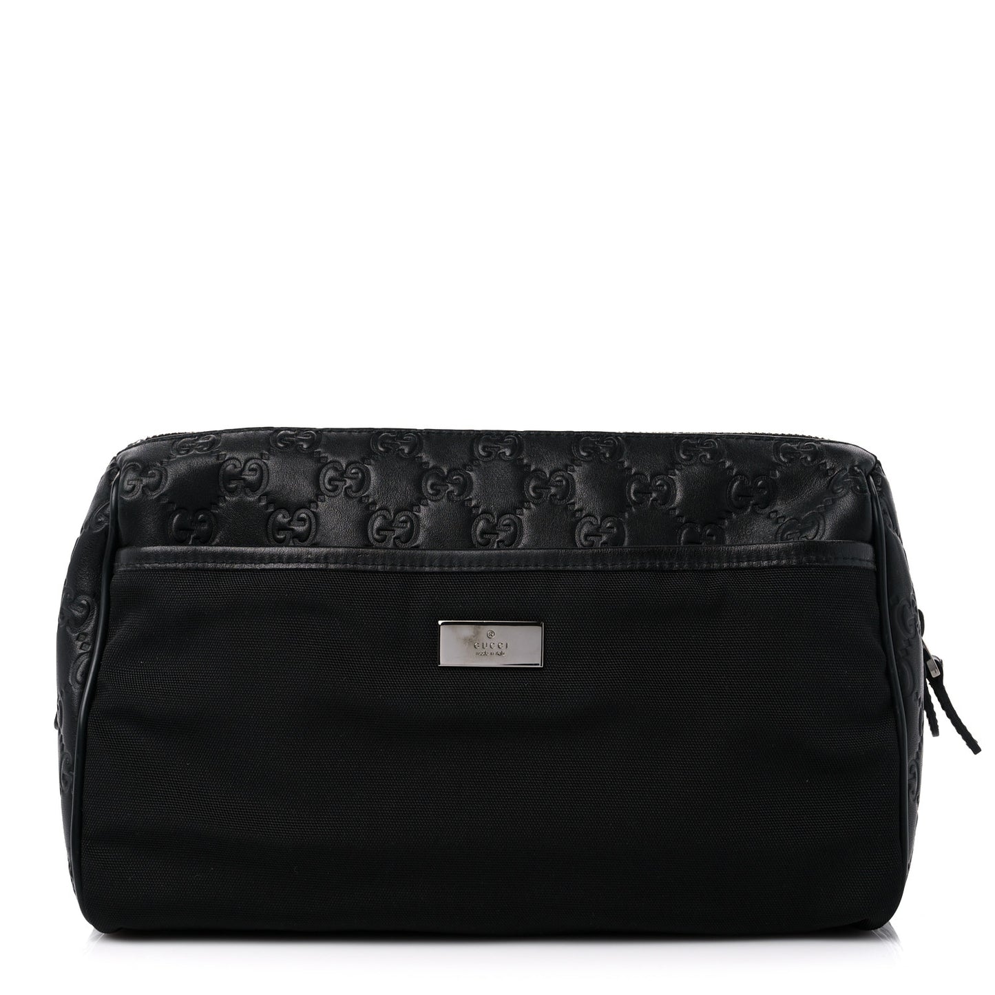 Nylon Guccissima Zip Top Pouch Black