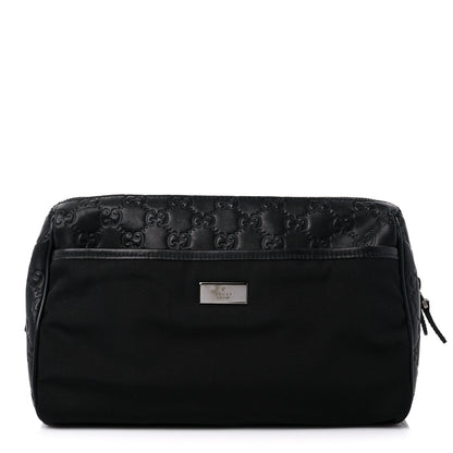 Gucci Nylon Guccissima Zip Top Pouch Black 1 of 12