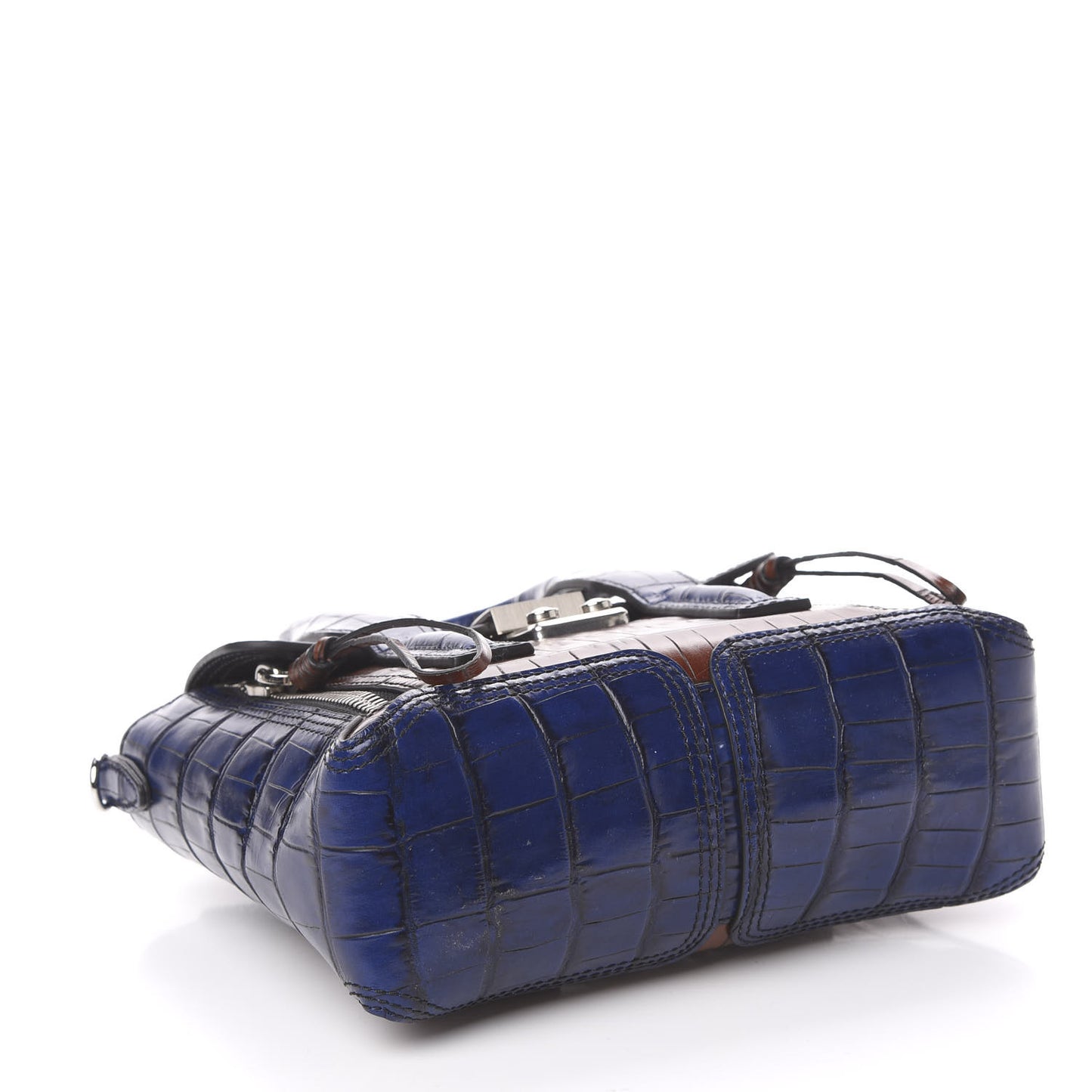 3.1 Calfskin Crocodile Embossed Mini Pashli Black Multicolor
