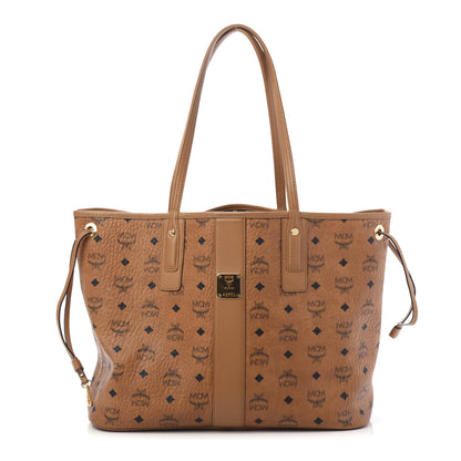 MCM Visetos Medium Liz Reversible Shopper Tote Cognac 1 of 15