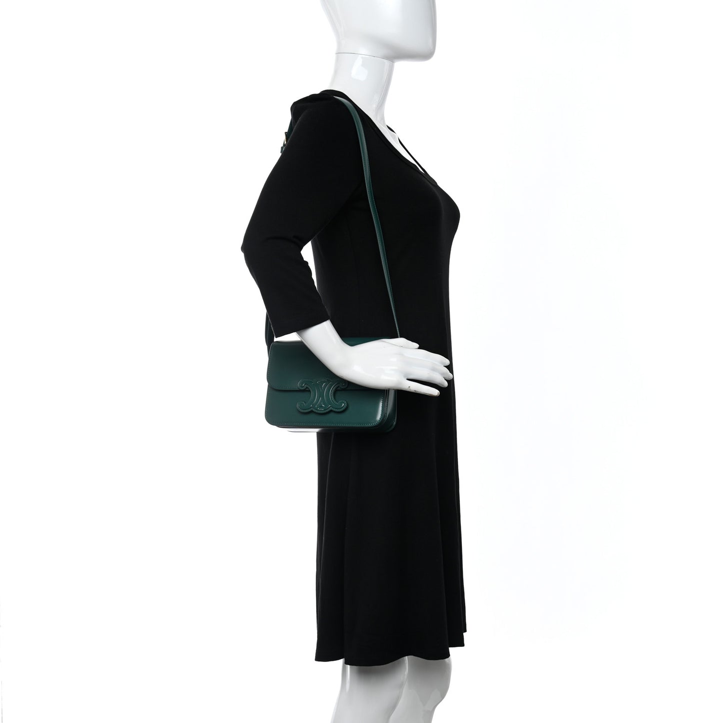 Shiny Calfskin Teen Cuir Triomphe Pine Green