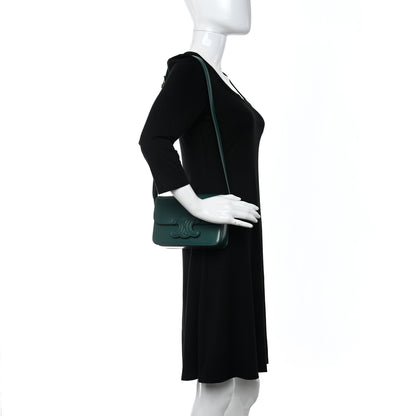 Celine Shiny Calfskin Teen Cuir Triomphe Pine Green 3 of 11