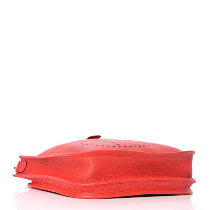 Hermes Taurillon Clemence Evelyne III PM Rouge De Coeur 4 of 12