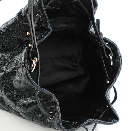 Chanel Glazed Calfskin On The Road Drawstring Tote Black 5 of 8