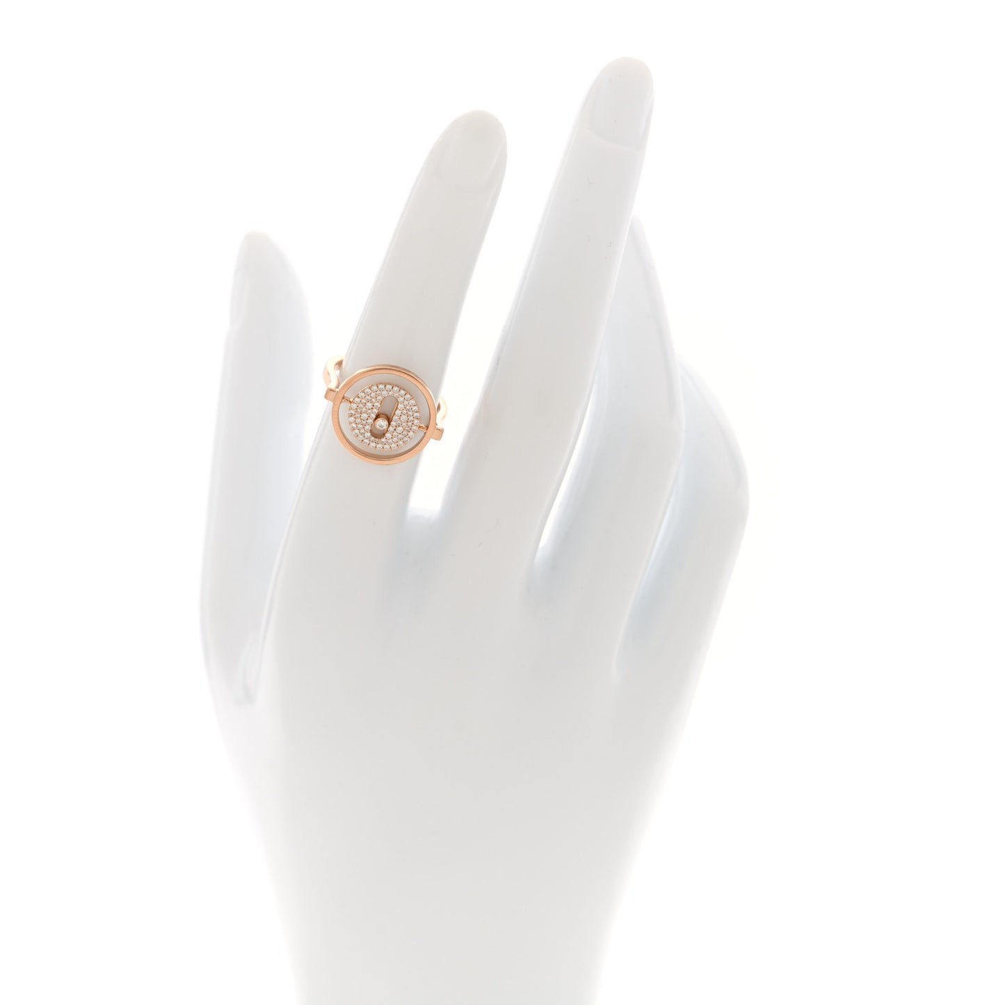 18K Rose Gold Diamond SM Lucky Move Pave Ring 51 5.75