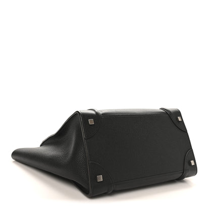 Celine Drummed Calfskin Mini Luggage Black 4 of 10