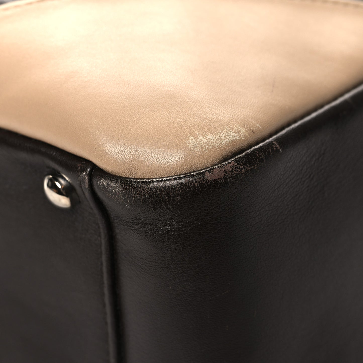 Calfskin Quilted Large Cambon Flap Brown Beige