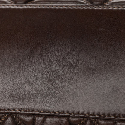 Chanel Calfskin Bubble Quilt Bowler Dark Brown 13 of 14