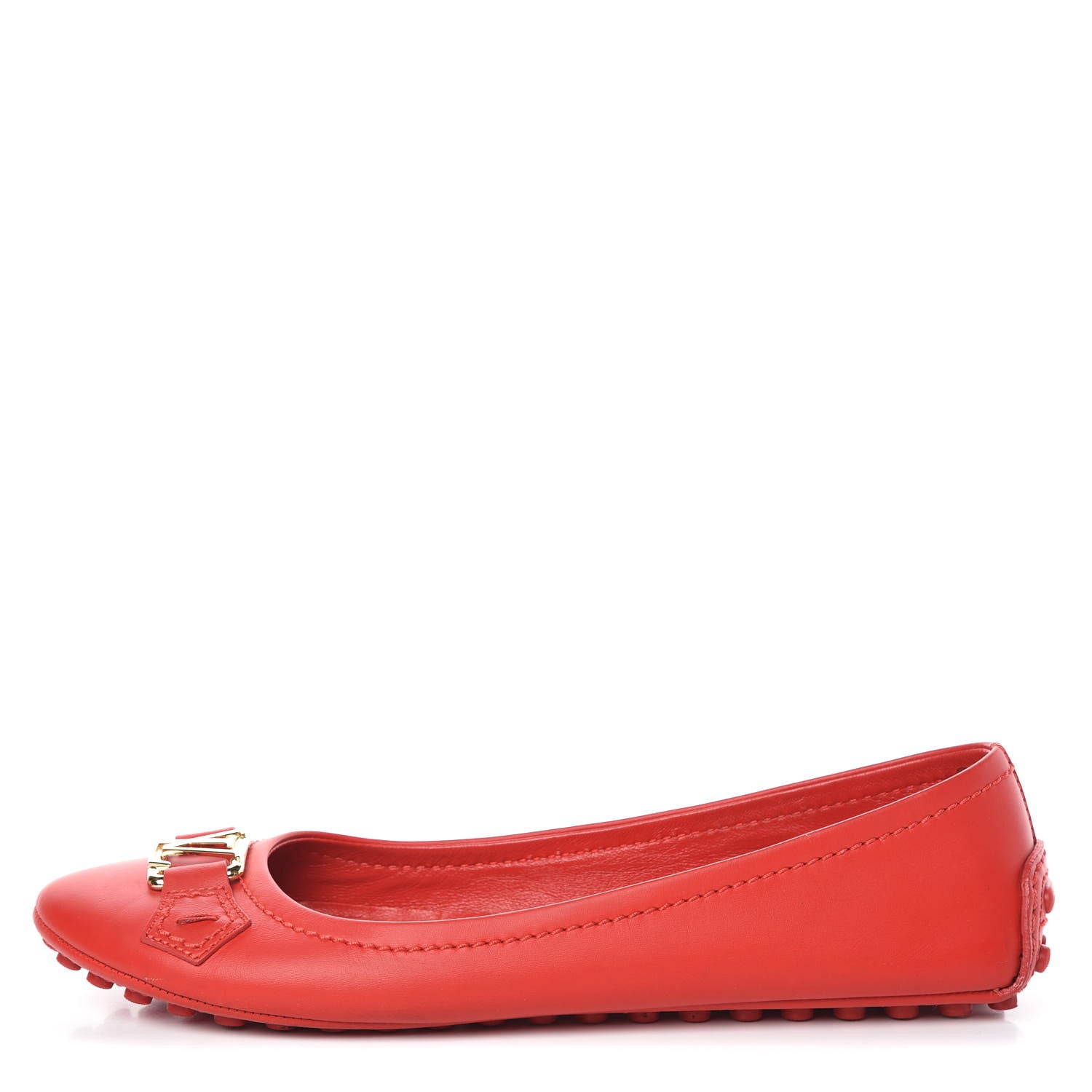 Louis Vuitton Calfskin Oxford Ballerina Flats 37 Red 1 of 16