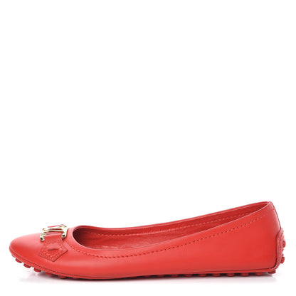 Louis Vuitton Calfskin Oxford Ballerina Flats 37 Red 1 of 16