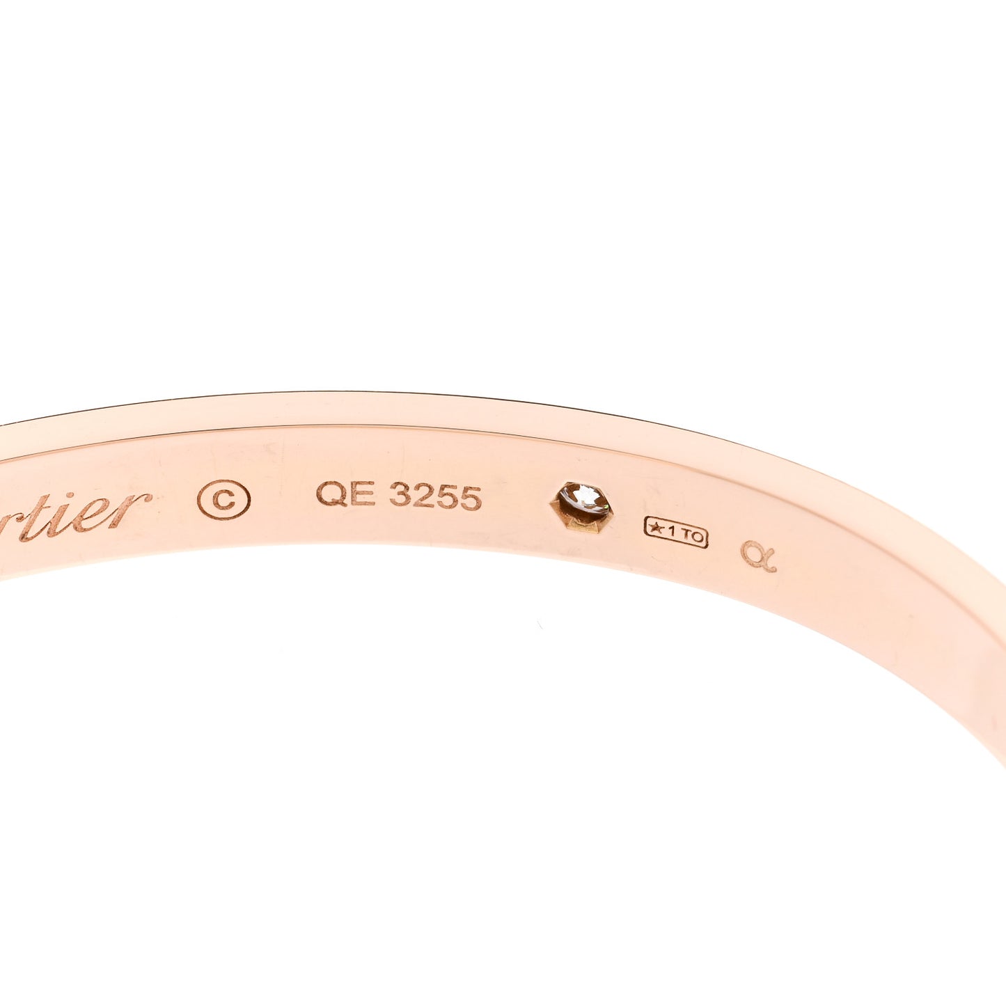 18K Pink Gold 4 Diamond LOVE Bracelet 17