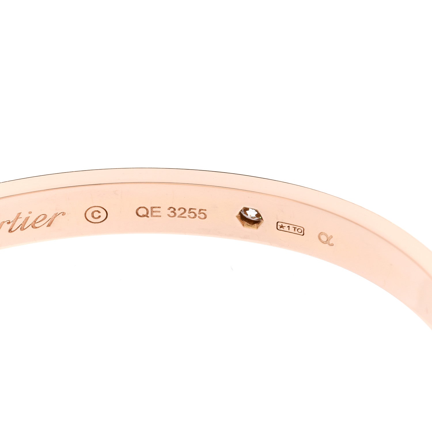 Cartier 18K Pink Gold 4 Diamond LOVE Bracelet 17 4 of 5