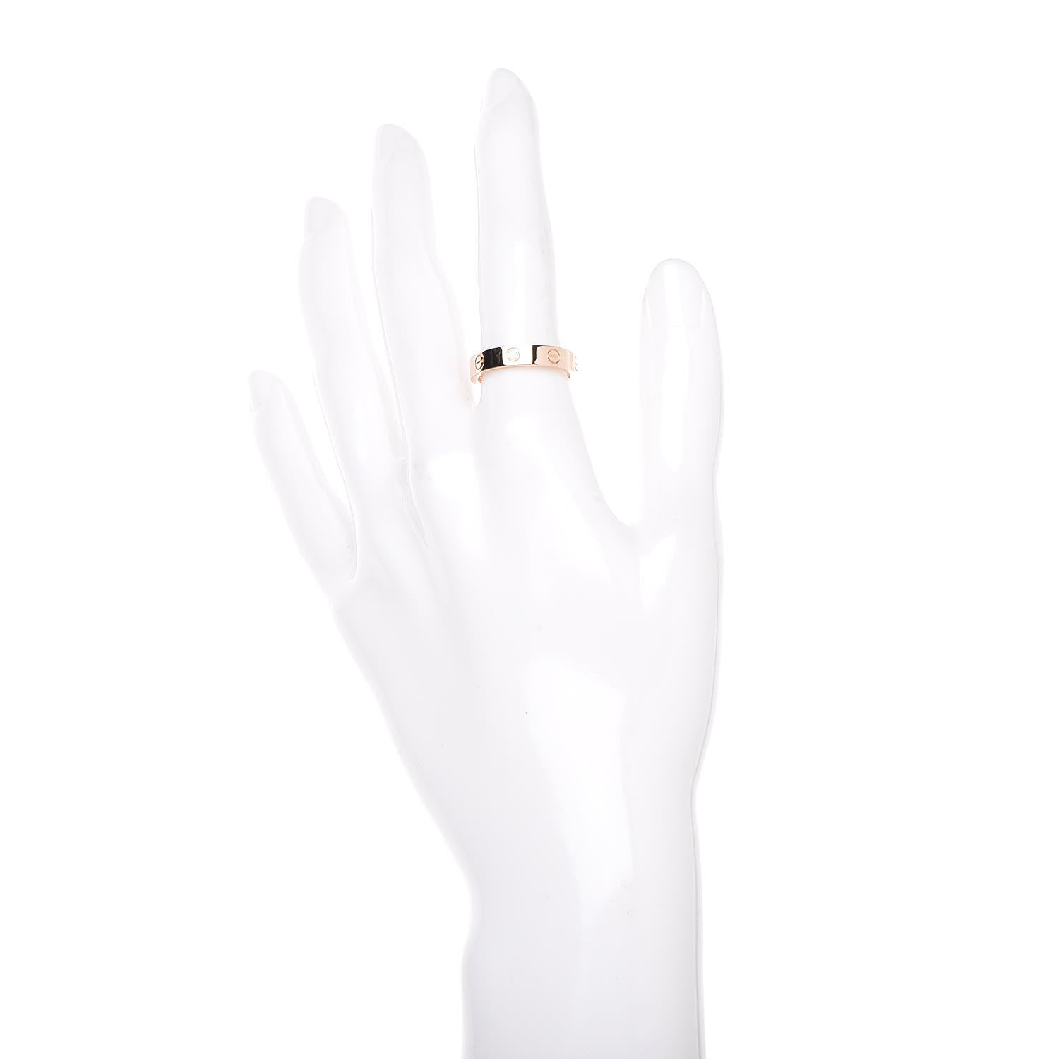 Cartier 18K Pink Gold Diamond LOVE Wedding Band Ring 54 6.75 2 of 5