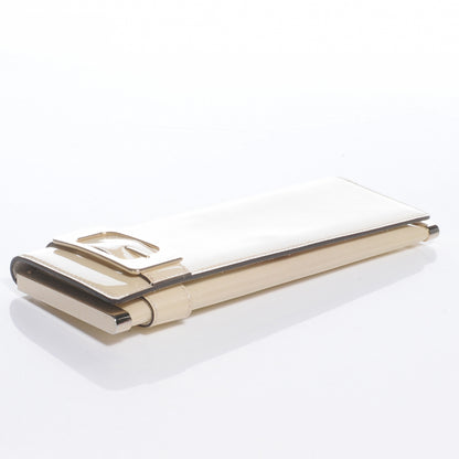 Gucci Patent Glitter Buckle Clutch Ivory 4 of 7