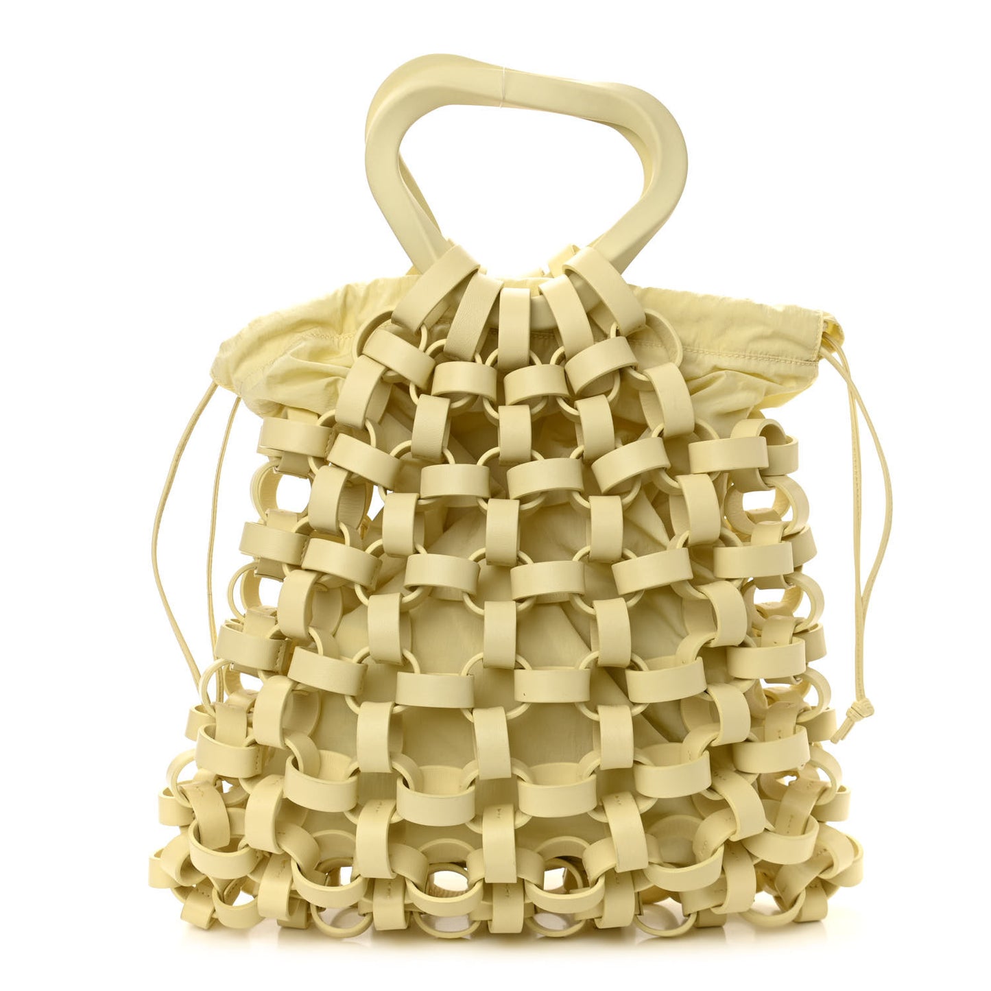 Lambskin Intrecciato Drawstring Shopper Tote Buttercup Yellow