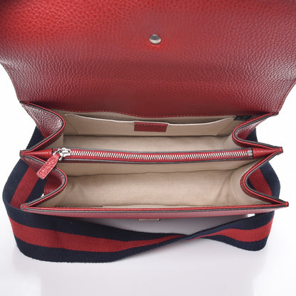 Gucci Dollar Calfskin Crystal Web Medium Dionysus Bamboo Top Handle Bag Hibiscus Red Black Diamond 6 of 8
