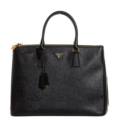Prada Saffiano Lux Large Double Zip Tote Nero Black 1 of 10