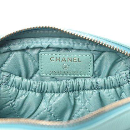 Chanel Caviar Quilted Small Curvy Pouch Cosmetic Case Light Blue 6 of 8