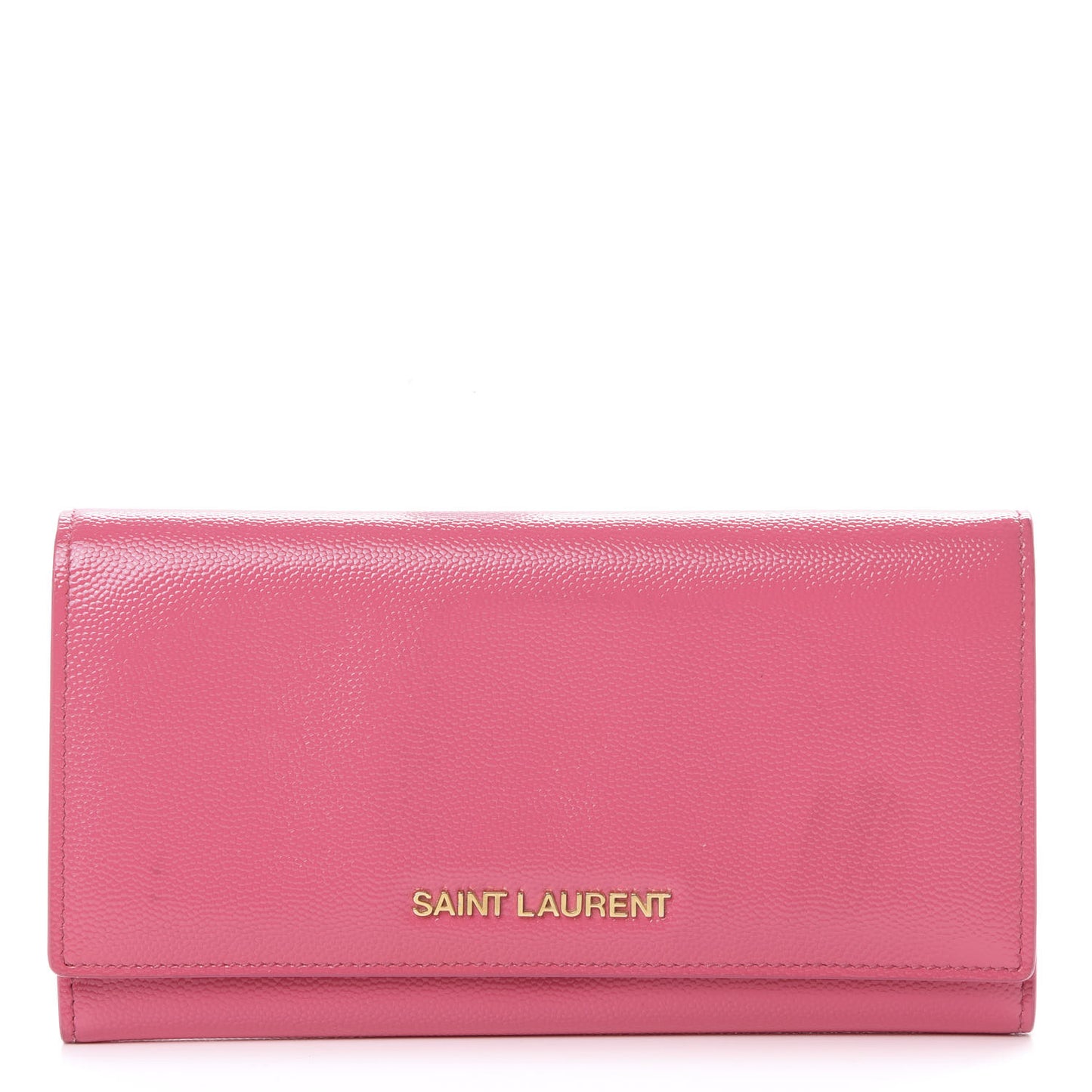 Patent Grain de Poudre Classic Large Letters Flap Wallet Bubblegum