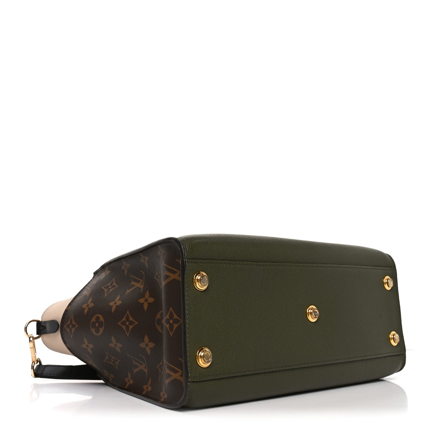 Louis Vuitton Calfskin Monogram On My Side MM Laurier Green Toffee Latte Beige 4 of 9