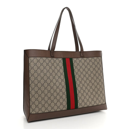Gucci GG Supreme Monogram Web Ophidia Tote Brown 3 of 11